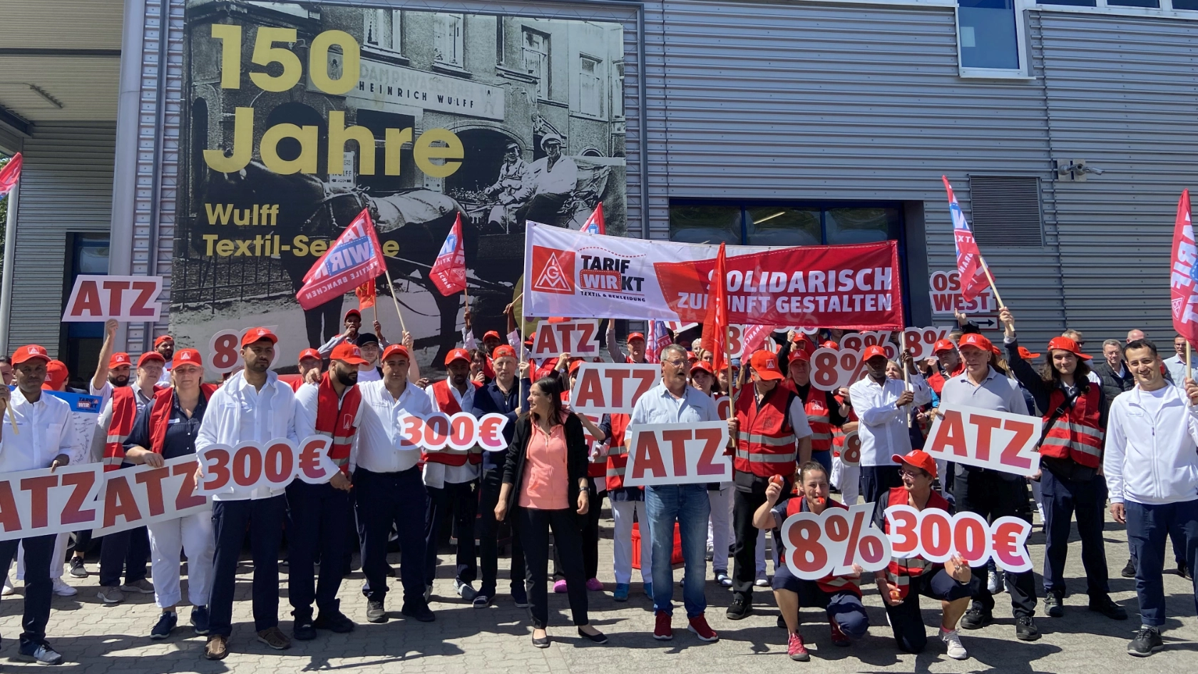 Warnstreik am 2. Juni 2023 bei DBL Wulff Textil-Service in Kiel