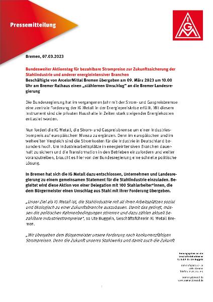 Stahlaktionstag 2023 in Bremen