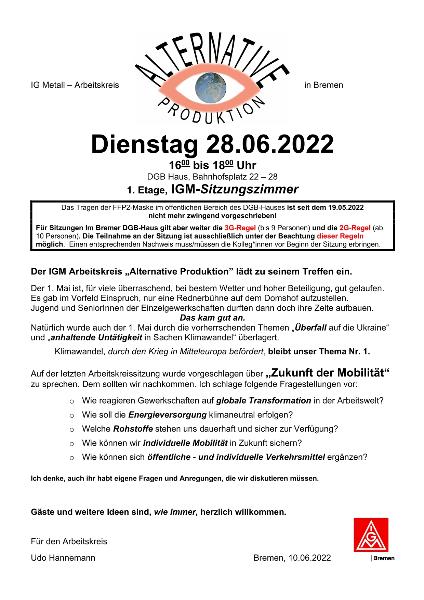 Einladung AK Alternative Produktion