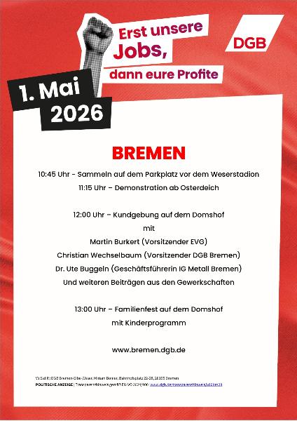 Plakat 1. Mai Bremen